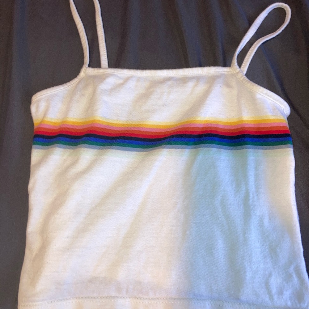 brandy melville top with rainbow stripe